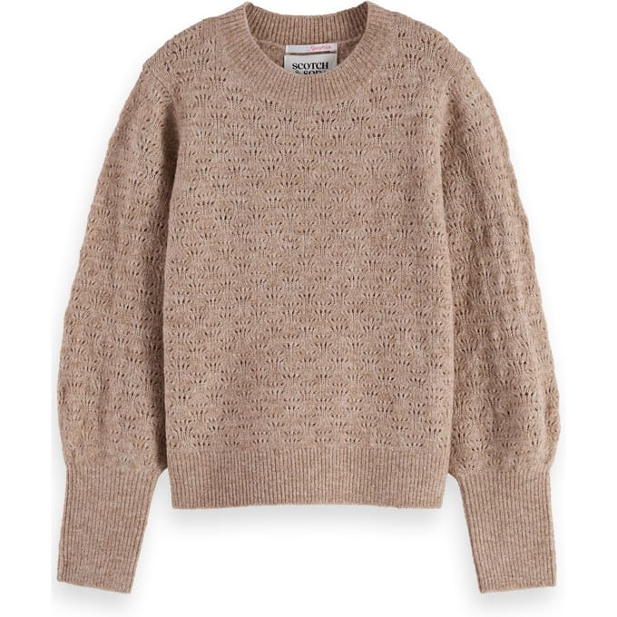 Scotch & Soda Girl Lightweight Ajour-knitted Pullover Eggnog Melange Größe: 6 | Strickjacken Outlet | kids