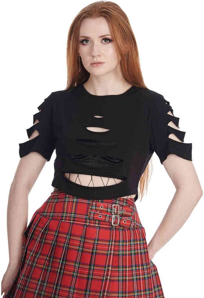 Banned - Dark Toxicbby Crop top - L - Zwart