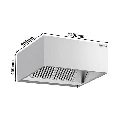 GGM Gastro Induktions-Kastenhaube - 1200mm - ohne Motor - mit Filter & Licht