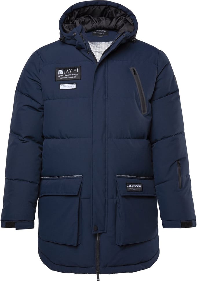 JP 1880 - Heren - Parka 2-voudige functie capuchon technodaune-vulling - Navy blauw - Maat XL