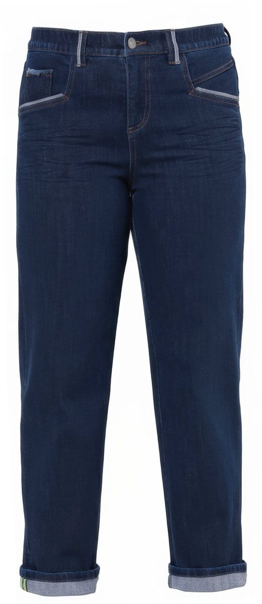 Laurasøn - Dames - Jeans wijde pijp - Donkerblauw denim - Maat 52
