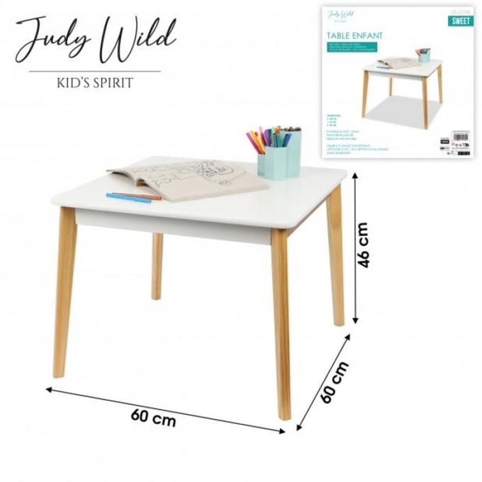 Judy Wild Kid's Spirit tafel 60x60x48 cm wit wit