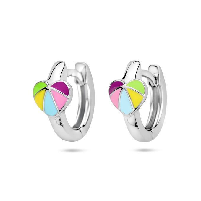 YO&NO Klapoorringen Hart - Kinderen - Oorbellen - Gerhodineerd - Zilver 925