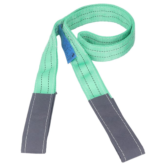 2T Platte Hijstouw met Dubbele Ooggesp Polyester Webbing Hijsband voor Industriële Kraan 2 Meter