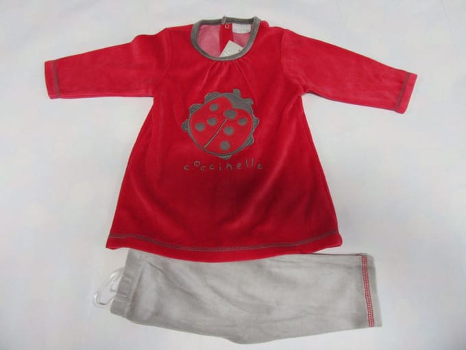Wiplala - Pyjama - Meisje - Rood - 2 delig - Lieveheerbeestje  - 6 maand 68