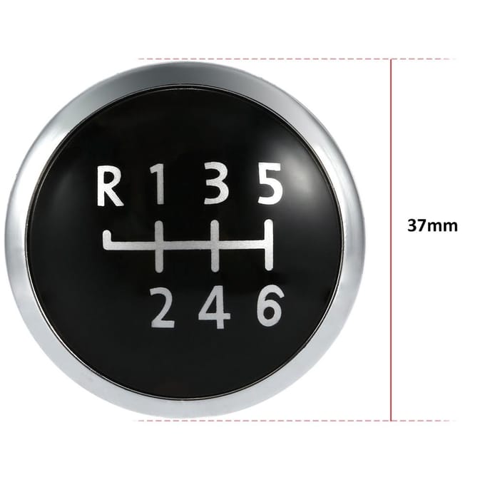 5/6 Speed ​​Pookknop Badge Emblem Cap Knop Cover Vervanging voor multivan T5 Transporter 2003-2010 6 zwart