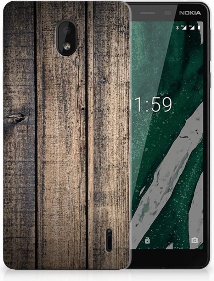 Nokia 1 Plus Bumper Hoesje Steigerhout