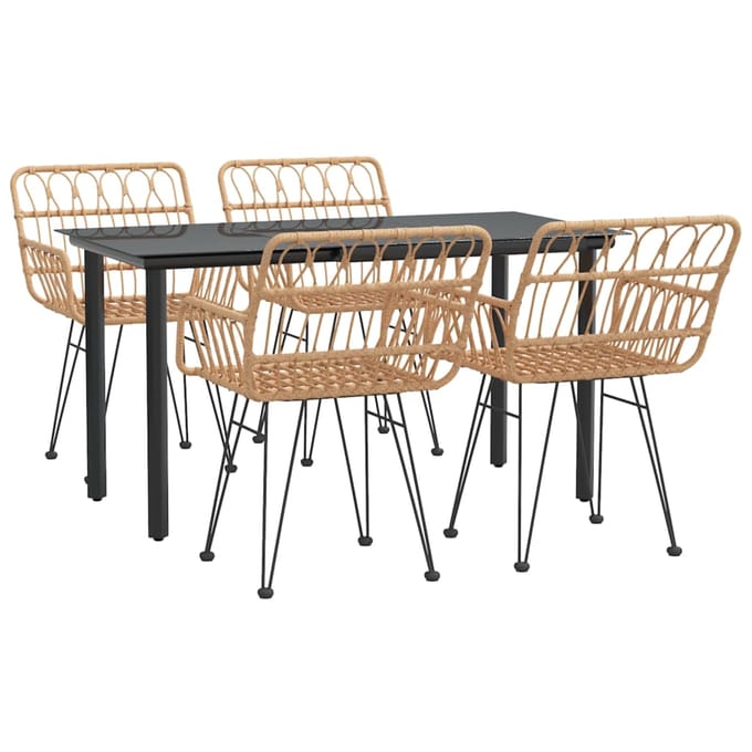 vidaXL - 5-delige - Tuinset - poly - rattan