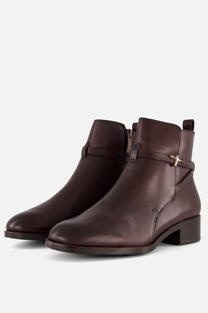 Tamaris Tamaris Enkellaarsjes bruin Leer