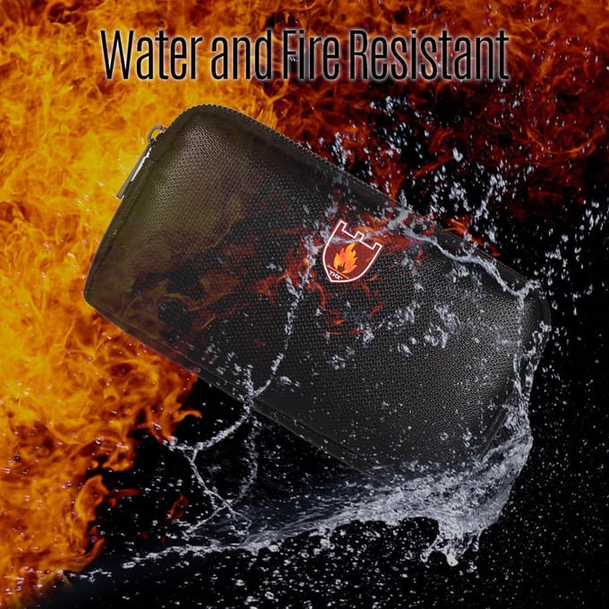 Tragbarer sicherer Organizer feuerfeste Tasche, wasserabweisende Tragebox zwart