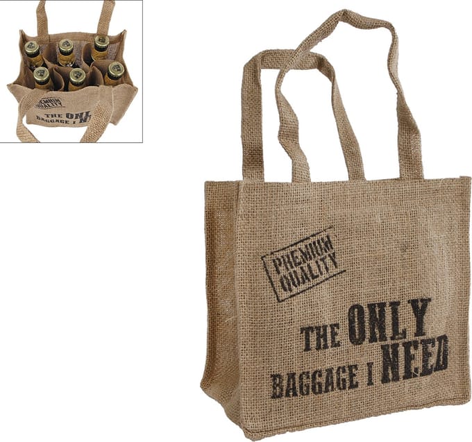 Tas "The only bagage I need"  stof 22x14x34cm