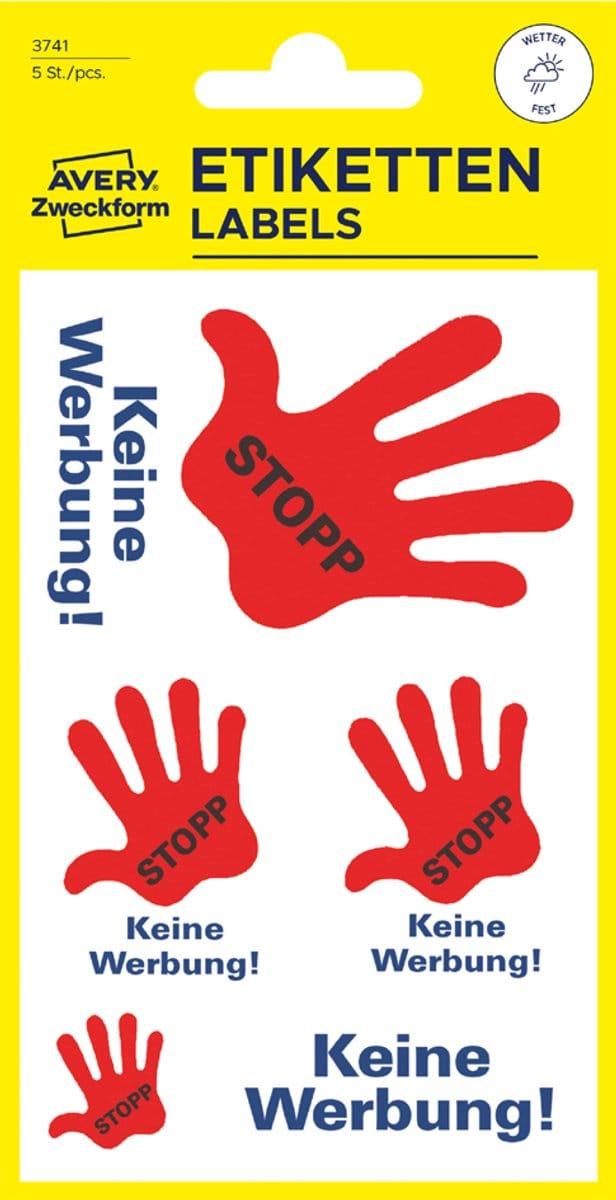 Waarschuwingsetiket 'Geen reclame'