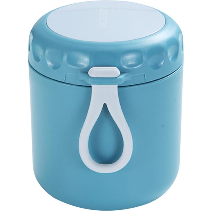 Tasse à soupe isolée, tasse à eau isolée en acier inoxydable avec cuillère, récipient à déjeuner isolé bleu