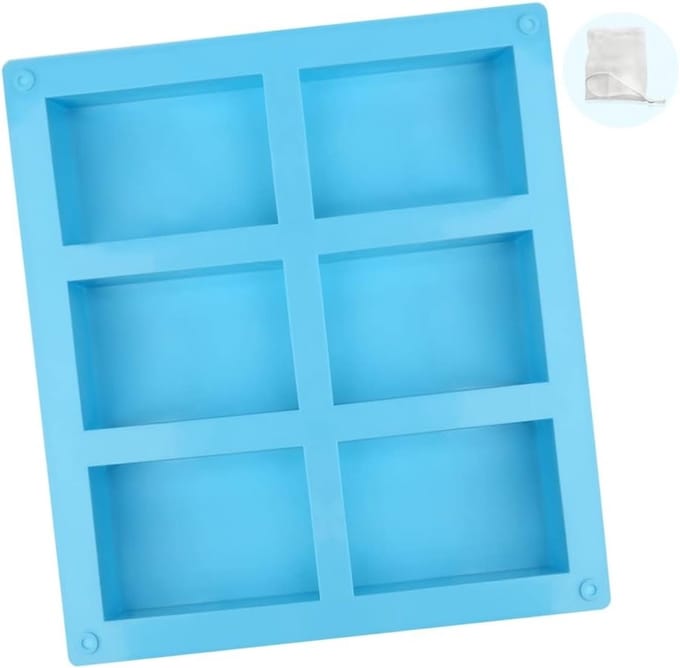 Siliconen Zeepmal Rectangular voor 6 Stuks - Ideaal voor DIY Zeep, Chocolade en Biscuit Creaties