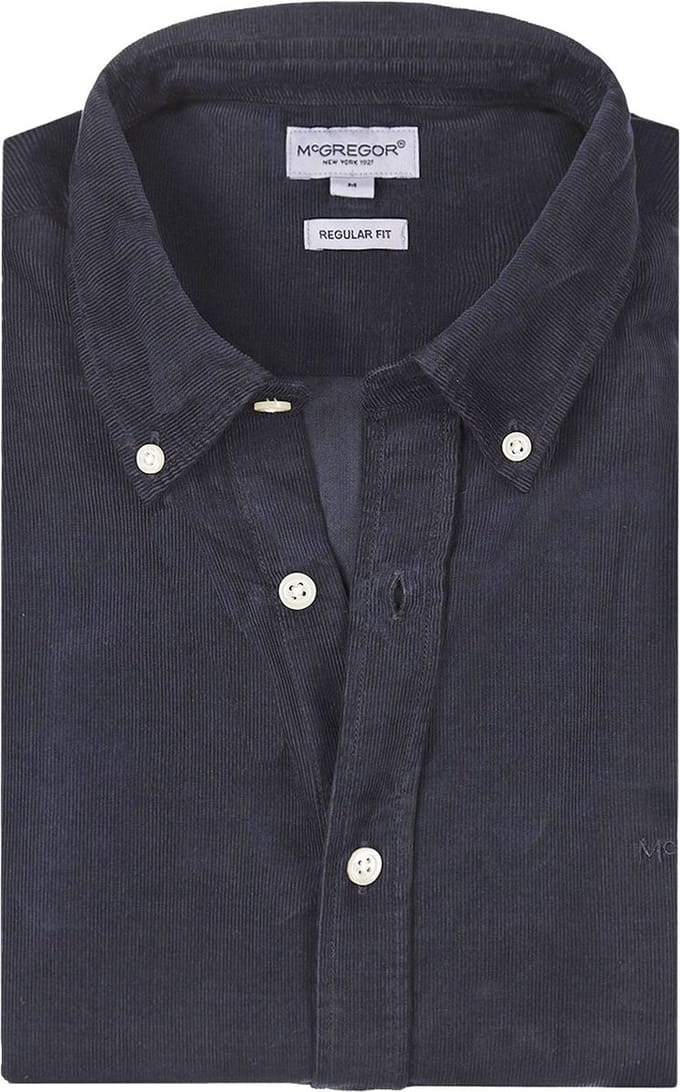 McGregor Overhemd Corduroy Donkerblauw (navy) - Maat M - Heren - Ribstructuur - Volwassen mannen