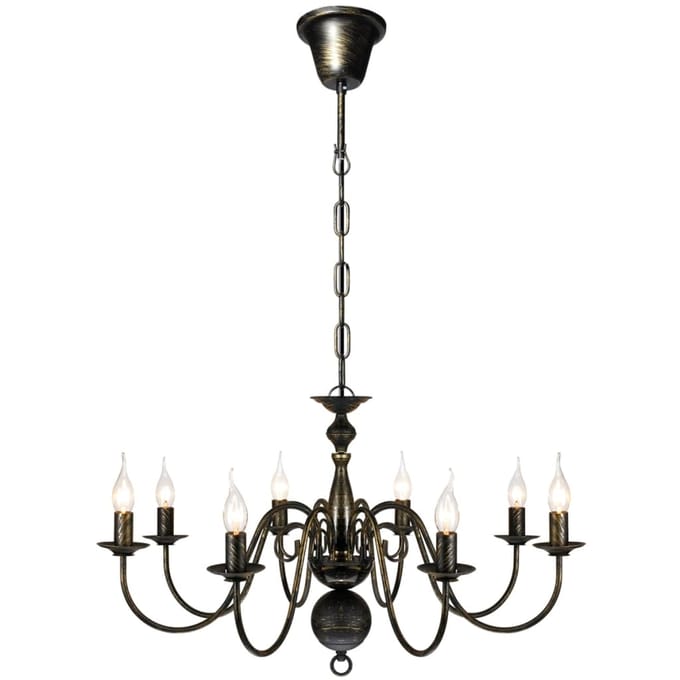 vidaXL - Kroonluchter - zwart - metaal - 8 - x - E14 - lampen