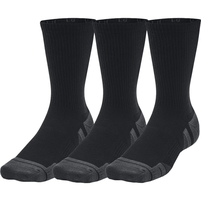 Under Armour Performance Tech Crew Sokken voor volwassenen (pak van 3) (Zwart)