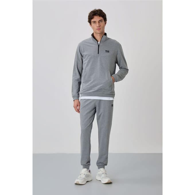 Heren Sweatshirt en Broek Set met Rits aan de Voorkant