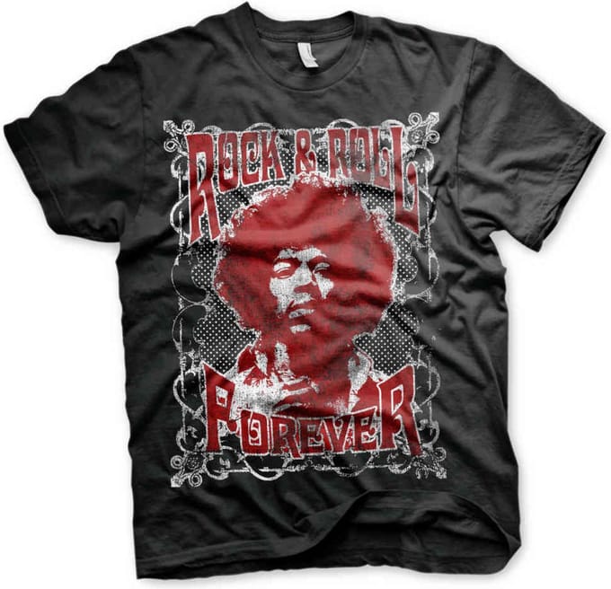 Jimi Hendrix Unisex Tshirt -3XL- Rock 'n Roll Forever Zwart