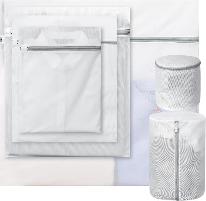 Wasnet Set - Wasmanden Zakken - Kleding Beschermen - Zes Verschillende Maten - Groot Klein Cilinder