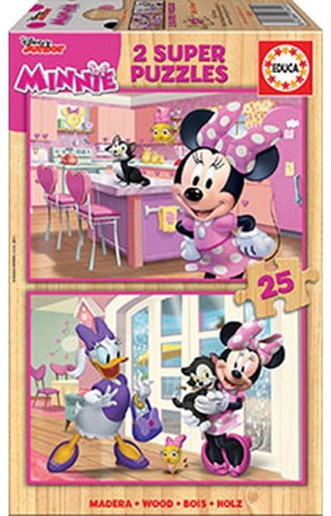 Educa - puzzel hout 2 x 25 stuks - Minnie