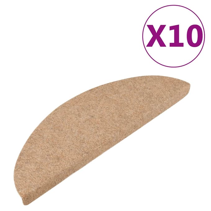 vidaXL - Trapmatten - zelfklevend - 10 - st - 56x17x3 - cm - beige
