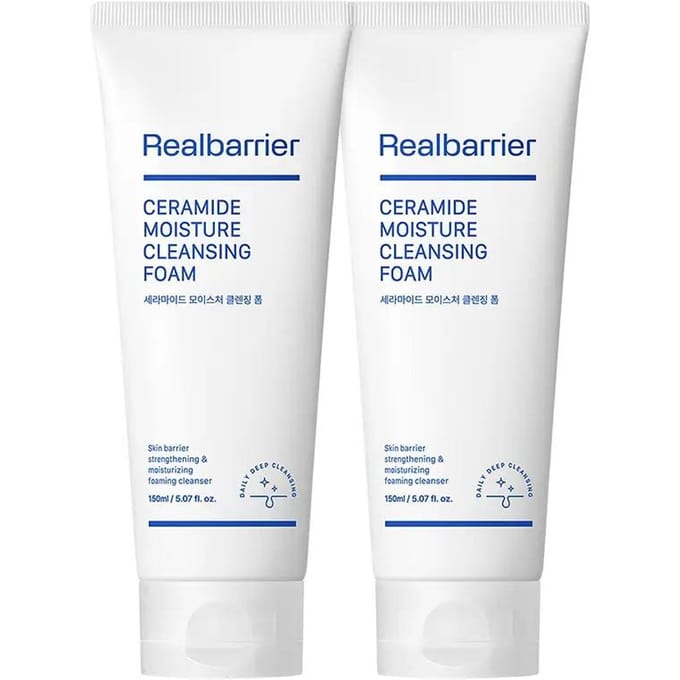 Real Barrier Ceramide Vochtige Reinigingsschuim Set 150ml ×2 white