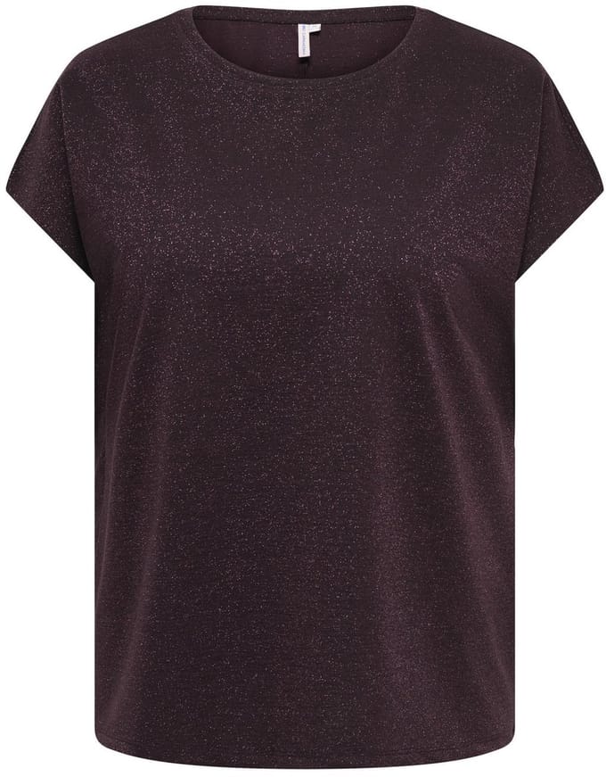 ONLY CARMAKOMA - CARMOSTER GLITTER S/S TOP JRS NOOS Dames Top