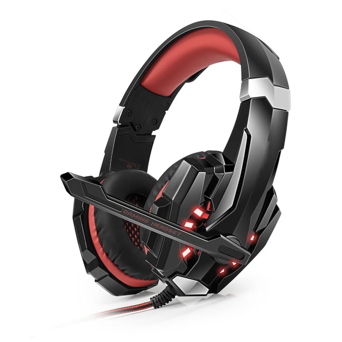 3,5 mm Over-Ear Gaming Headset, Gaming Headset met Geluidsisolerende Microfoon, LED-licht, Volume