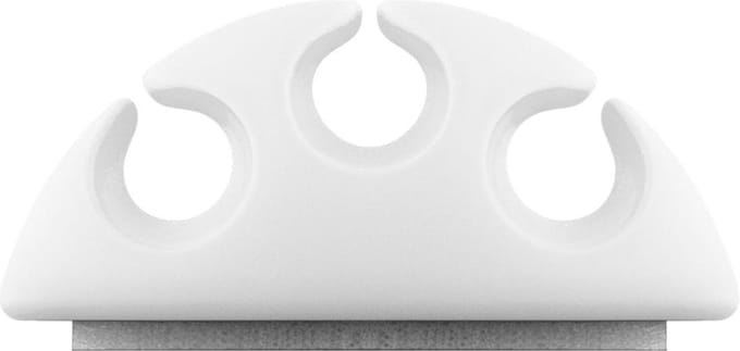 Goobay kabelclips wit met 3 sleuven, verwijderbare set van 4 stuks, zelfklevend met sterk kleefoppervlak, voor kabels tot 5,4 mm diameter