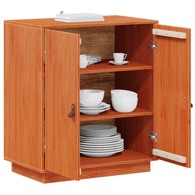 vidaXL - Dressoir - Waskleur - Bruin - 65,5 - x - 40 - x - 75 - cm - Massief - grenenhout