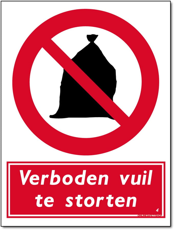 Verboden vuil te storten bord - Forex - 30 x 40 cm - Weerbestendig
