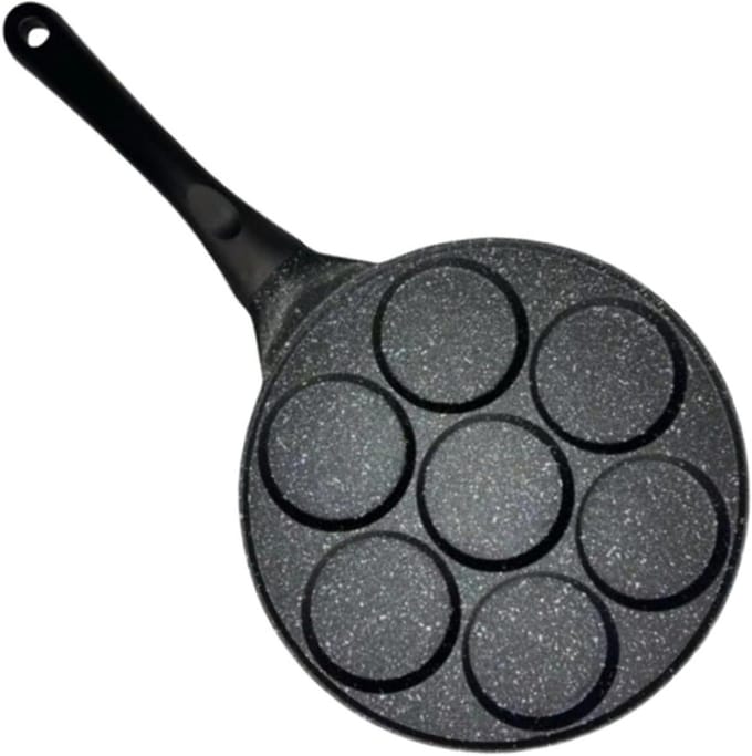 Pannenkoekenpan - Eierpan Mini - Ontbijt Maken - 7-Vormig Ontwerp - 45.5x27cm - Zwart