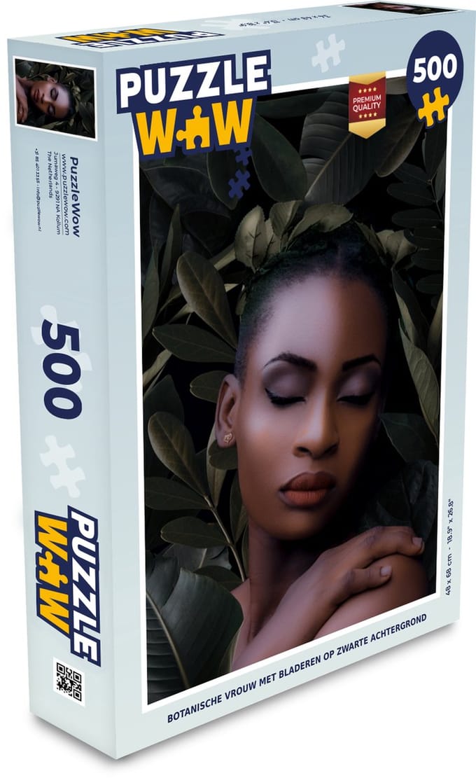 Puzzel Vrouw - Bladeren - Schaduw - Legpuzzel - Puzzel 500 stukjes