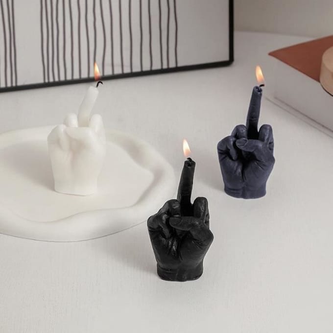 Geurkaars - Middelvinger - Zwart - Decoratief - Grappig Cadeau zwart
