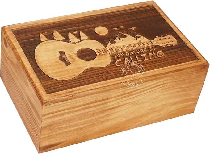 Handgemaakte houten crematie urn 250 inch met decor