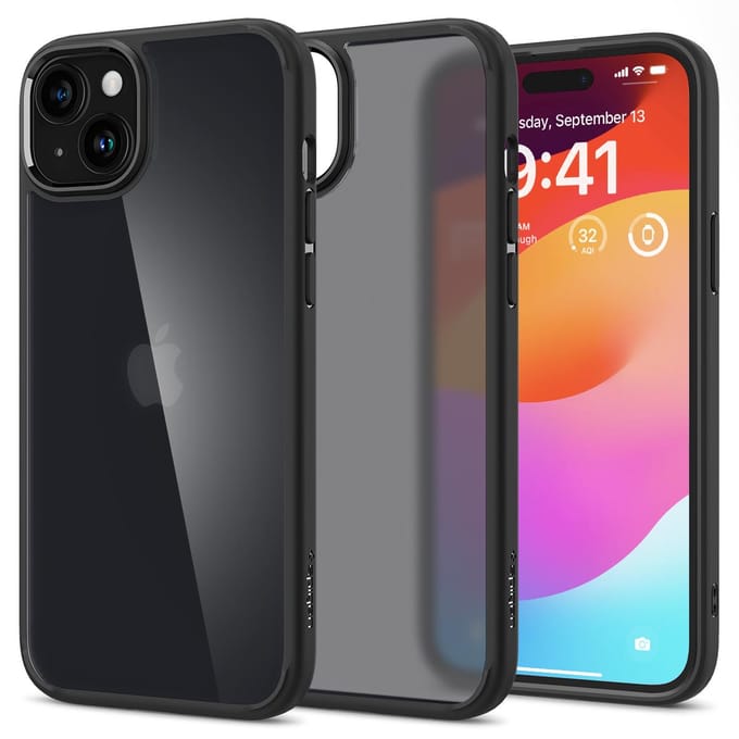 Spigen Ultra Hybrid Apple iPhone 15 Plus Hoesje Back Cover Zwart