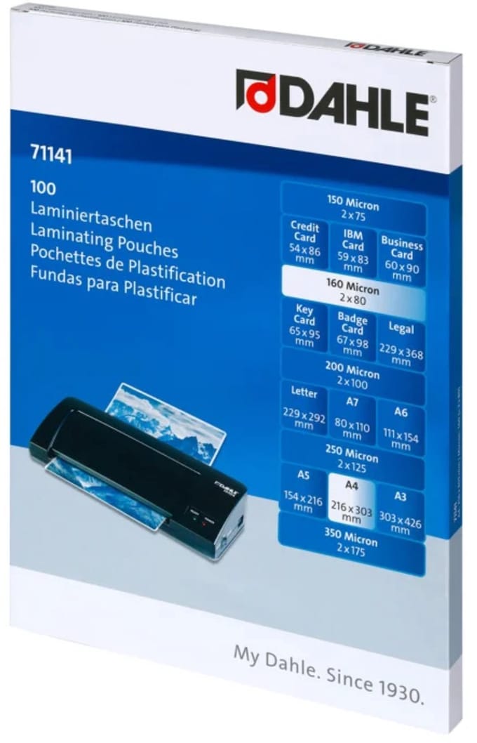 Dahle Lamineerfolie DIN A4 80 micron glanzend 100 stuk(s)