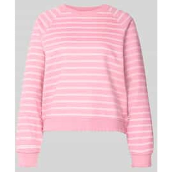 Tom Tailor Denim - Sweatshirt met streepjespatroon - Maat M - pink white stripe
