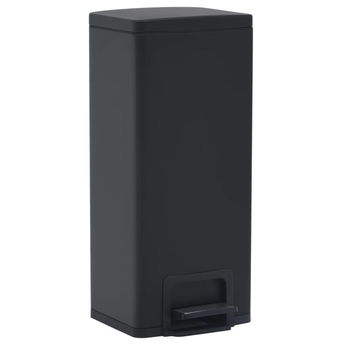 vidaXL - Pedaalemmer - met - anti-vingerafdruk - 30 - L - RVS - zwart