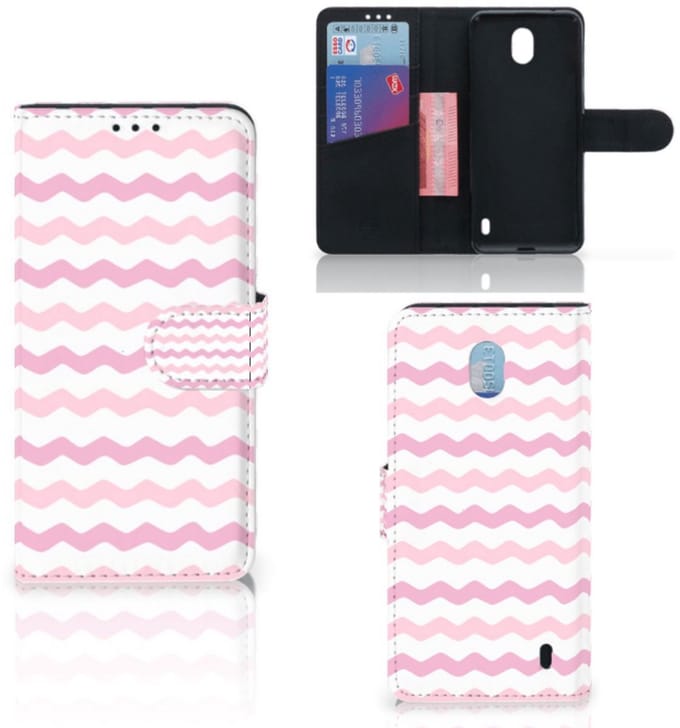 Nokia 1 Plus Telefoon Hoesje Waves Roze