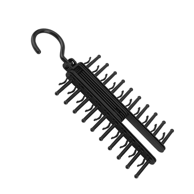 Porte-cravates Croisé Réglable X Ceintures Écharpes Crochet Cintre Organisateur black