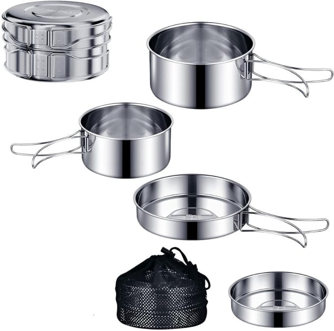 ZRSS® Camping Pannenset - Kookset - Kamperen - Campingpan - RVS
