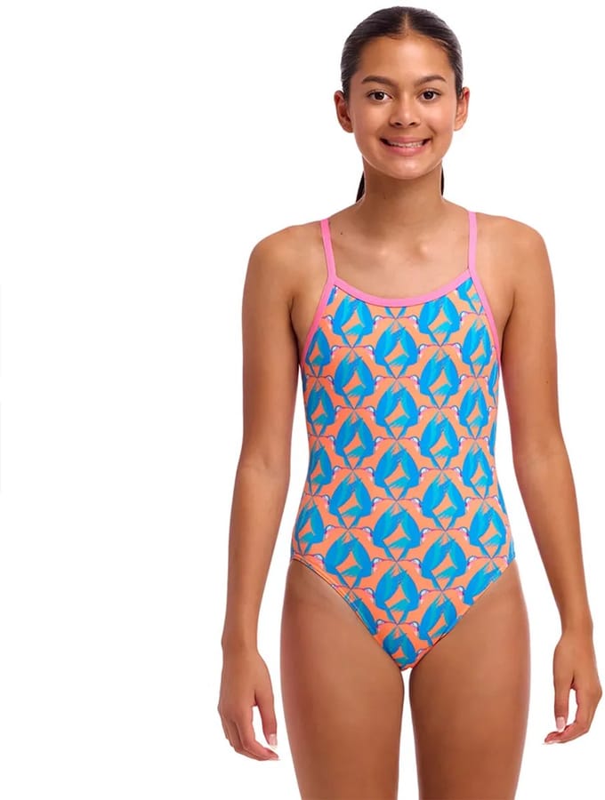 Funkita Single Strap One Piece Zwemkleding Blauw,Roze 12 Years Meisje