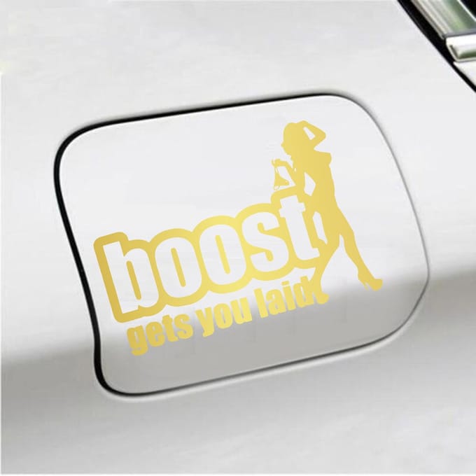 Bumpersticker - Boost Get You Laid - 13 X 18 - Goud
