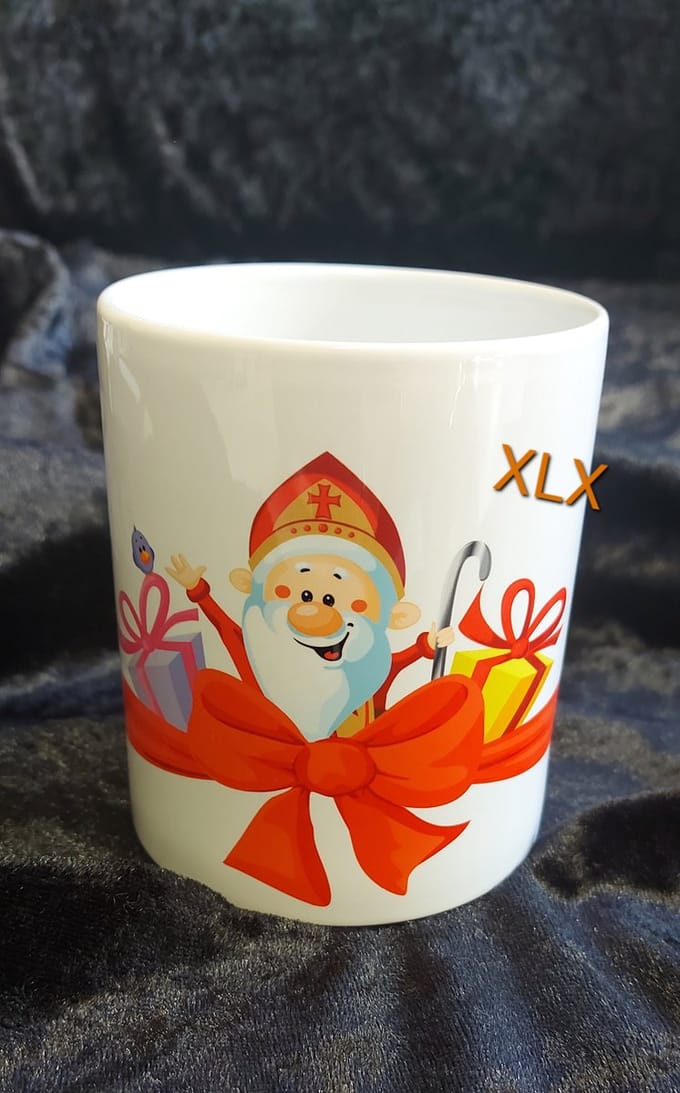 Bedrukte mok voor sinterklaas, Beker met sinterklaas afbeelding, Sinterklaas, Kinderfeest, Beker, Mok,