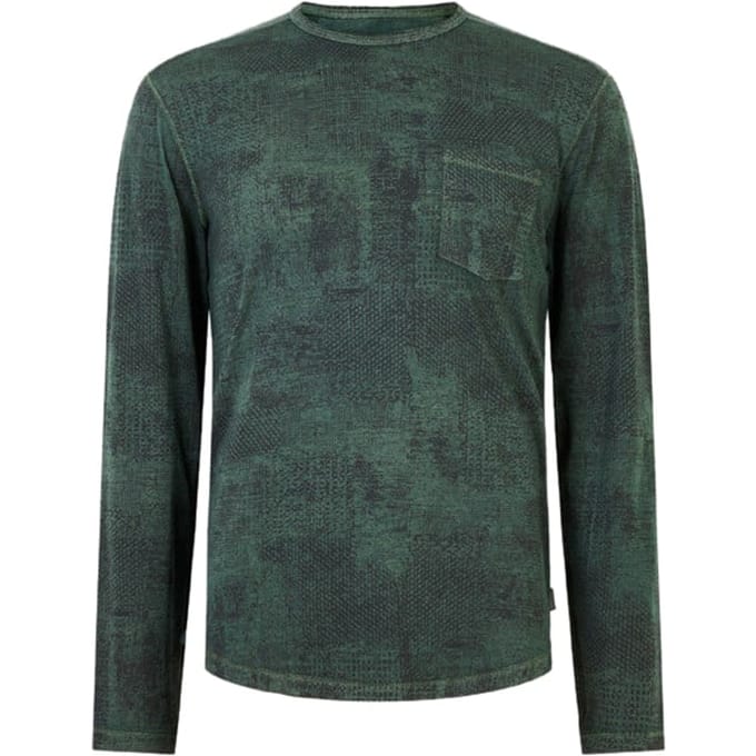 John Varvatos Atkins Ls Chipped Wall Printed Burnout C Dried Sage Größe: S | Longsleeves Outlet | Herren | Grün