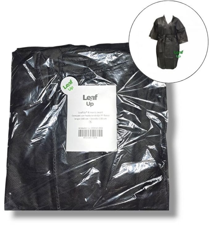 LeafUp® Kimono Zwart - Wegwerp - Ideaal voor Spa en Beauty - per stuk (B4)