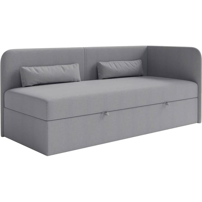 Jeugdbed Cambrils chenille rechts 90 x 200 cm met opbergruimte | NADUVI Collection