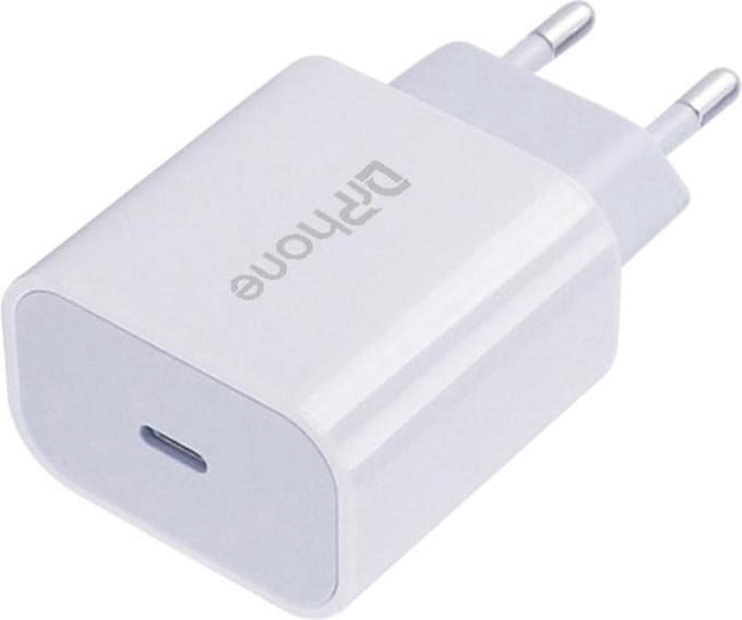 DrPhone - LP Lunar 20W Thuislader- Oplader 5V 3A / 9V 2A - USB C input - Compatibel met smartphones en tablets - Wit